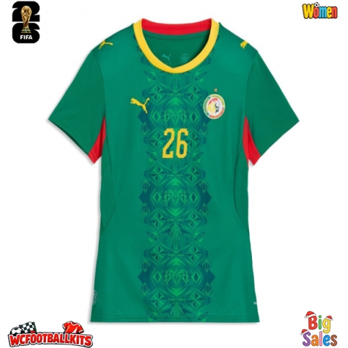 Senegal Pape Gueye #26 Replica Away Stadium Shirt for Women World Cup 2026 Short Sleeve